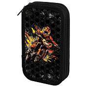 Пенал ЮНЛАНДИЯ, 2 отделения, ламинированный картон, конгрев, 19х11 см, "Fire moto", 273496 (арт. 273496)