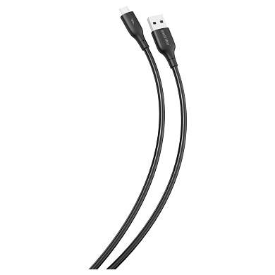 Кабель Smartbuy S25, USB - micro-USB, 3A output, оплетка TPE, 1м, черный (арт. 376321)