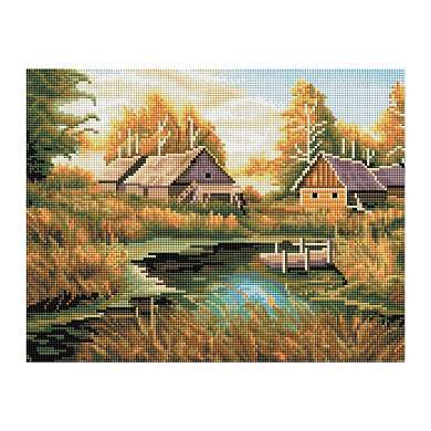 Алмазная мозаика ТРИ СОВЫ "Осень в деревне", 30*40см, холст, картонная коробка с пластиковой ручкой (арт. 360921)