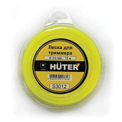 Леска для триммера HUTER S3012, ЗВЕЗДА, 3 мм, 12 м, 71/2/2 (арт. 671218)