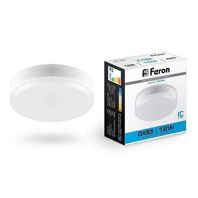 Feron Gx53 12W(1000Lm) 6400K 6K Матовая 75Х24 Lb-453 25868 (арт. 678059)