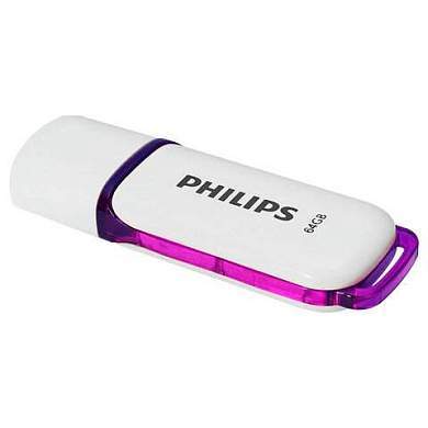 Флеш-диск 64 GB PHILIPS SNOW, разъем USB 2.0, фиолетовый, FM64FD70B/97 (арт. 514080)