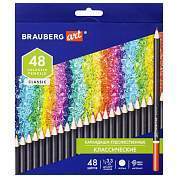 Карандаши художественные цветные BRAUBERG ART CLASSIC, 48 цветов, МЯГКИЙ грифель 3,3 мм, 181539 (арт. 181539)