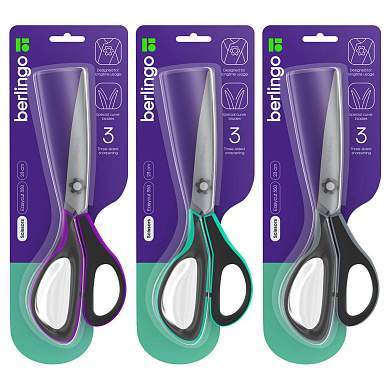 Ножницы Berlingo "Easycut 350", 23см, ассорти, эргономичные ручки, мягкие вставки, европодвес (арт. 326346)