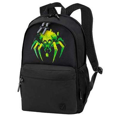 Рюкзак BRAUBERG FASHION CITY универсальный, 2 отделения, Green Spider, черный, 46х31х15 см, 273839 (арт. 273839)