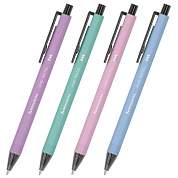 Ручка шариковая автоматическая BRAUBERG "VIVID PASTEL", корпус soft-touch, СИНЯЯ, пишущий узел 0,7 мм, линия письма 0,35 мм, 144404 (арт. 144404)