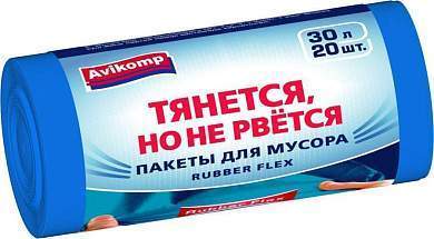 Мешки для мусора Prestige Rubber Flex 30л/20шт, 20мк, ПВД, рулон, голубые, 88294 Avikomp (арт. 776784)