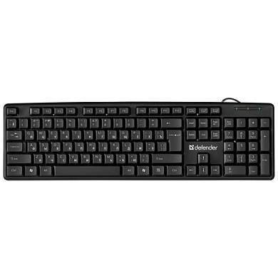 Клавиатура проводная DEFENDER Element HB-520, USB, 104 клавиши + 3 дополнительные клавиши, черная, 45522 (арт. 511790)