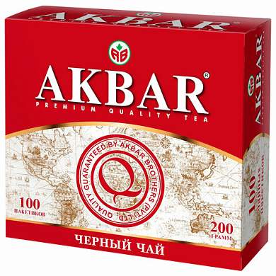 Чай АКБАР "Classic Series" черный байховый, 100 пакетиков по 2 г, 1050051 (арт. 624250)