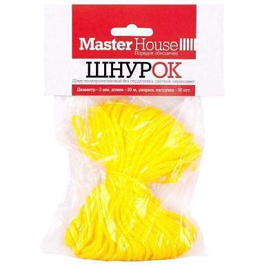 Шнур (Веревка) Пп Шнурок D=3Мм, 20М, Усиленный, Без Сердечника, Цветной, Арт.60390 Masterhouse (арт. 686376)