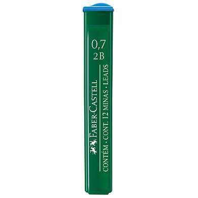 Грифели для механических карандашей Faber-Castell "Polymer", 12шт., 0,7мм, 2B (арт. 286028)