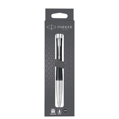Ручка шариковая Parker "Urban Muted Black CT" черная, 1,0мм, поворотн., подарочная упаковка с европодвесом (арт. 359539)