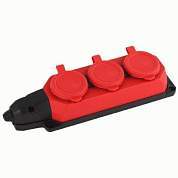 AY-KA (АЙКА) колодка ОУ двойная 3 гн. каучук 2P+PE 1x16A 220-240V IP44 красная (арт. 821233)