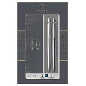 Набор Parker "Jotter Stainless Steel CT": ручка шариковая, 1,0мм и механический карандаш, 0,5мм, подарочная упаковка (арт. 288615)