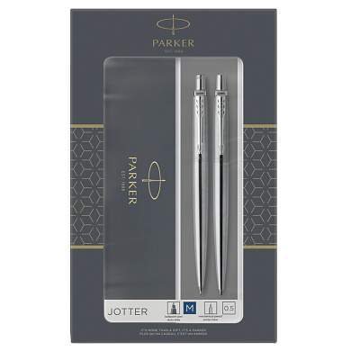 Набор Parker "Jotter Stainless Steel CT": ручка шариковая, 1,0мм и механический карандаш, 0,5мм, подарочная упаковка (арт. 288615)