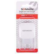 Зарядное устройство быстрое сетевое (220 В) SONNEN, USB QC 3.0 18 Вт, 3 А, белое, 455506 (арт. 455506)