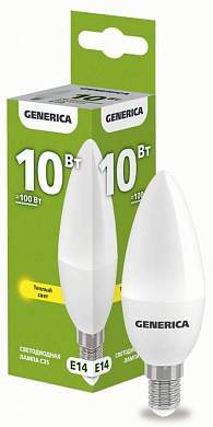 GENERICA свеча C35 E14 10W(1000lm) 3000K 2K 37x100 матов. LL-C35-10-230-30-E14-G (арт. 827977)