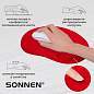 Коврик для мыши с подушкой под запястье SONNEN, полиуретан + лайкра, 250х220х20 мм, красный, 513301 (арт. 513301)