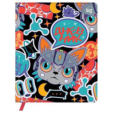 Дневник 1-11 кл. 48л. (твердый) BG "Cyber cat", иск. кожа (балакрон), печать, ляссе (арт. 376635)