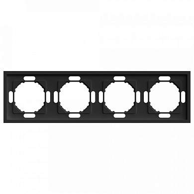 Stekker ЭМИЛИ рамка СУ 4мест. (PC), черный уголь, soft touch PFR00-5004-05 49861 (арт. 907410)