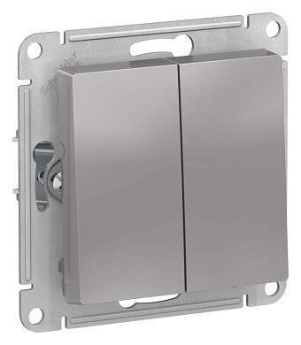 Schneider AtlasDesign мех. выкл. СУ 2 кл. алюминий (пласт. осн.) ATN000351 (арт. 662444)