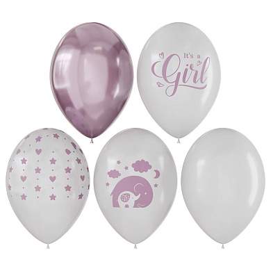 Воздушные шары, 10шт., М12/30см, MESHU "It's girl", пастель, ассорти (арт. 374079)