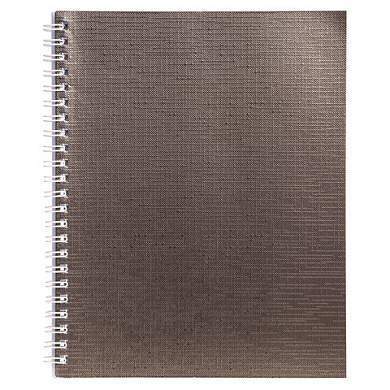 Тетрадь бумвинил, А5, 96 л., гребень, офсет №1, клетка, КОРИЧНЕВАЯ Metallic, HATBER, 96Т5бвВ1гр (арт. 403491)
