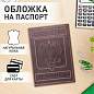 Обложка для паспорта натуральная кожа гладкая, "Герб", вертикальная, коньяк, BRAUBERG, 237190 (арт. 237190)