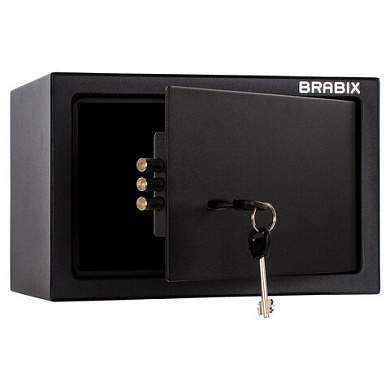 Сейф мебельный BRABIX "SF-200KL", 200х310х200 мм, ключевой замок, черный, 291144, S103BR211114 (арт. 291144)