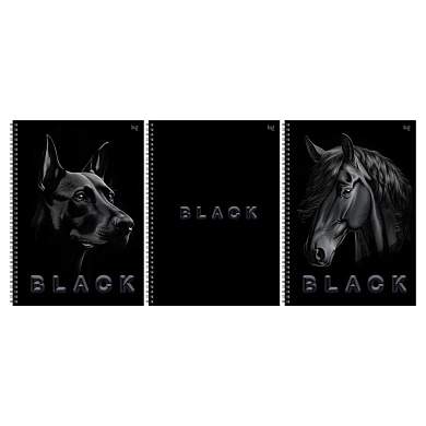 Тетрадь 80л., А4, клетка, на гребне BG "Just black", soft-touch ламинация, выб. лак (арт. 378734)