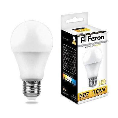 Feron ЛОН A60 E27 10W(800lm) 2700K 2K матовая 108x60, LB-92 25457 (арт. 619953)