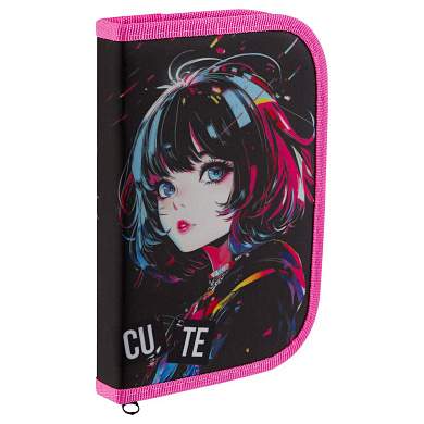 Пенал 1 отделение, 200*130 ArtSpace "Anime Girl", доп. секция, ткань (арт. 380230)