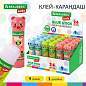 Клей-карандаш "Зверята: кошка, мышка, хрюшка", 9 г, фигурный колпачок, BRAUBERG KIDS, 271138 (арт. 271138)