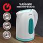 Чайник SONNEN KT-2016, 2 л, 2200 Вт, закрытый нагревательный элемент, пластик, белый/голубой, 453417 (арт. 453417)