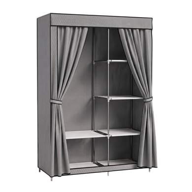 Шкаф для одежды с чехлом BOOMHOUSE (БУМХАУС) WB-001 (В1650хШ1050хГ450 мм), 6 полок, металл/пластик, серый, 701446 (арт. 701446)
