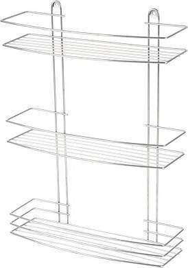 Полка для ванной настенная 3-х ярусная Lecco 47*35*13см, хром. металл, 310864, Рыжий Кот (арт. 799259)