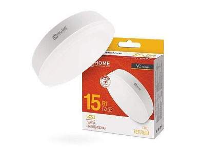 ASD/inHome VC GX53 светодиодн. 15W(1350lm) 3000К 3K 75x30 (без пульсации) 0815 (арт. 687196)