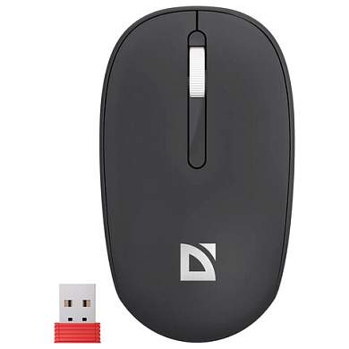 Мышь беспроводная DEFENDER Smart MM-396, 1600 dpi, 2 кнопки + 1 колесо-кнопка, оптическая, черная, 52396 (арт. 514423)