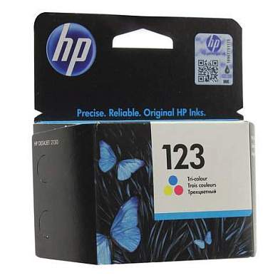 Картридж струйный HP (F6V16AE) Deskjet 2130, №123, цветной, оригинальный, ресурс 100 стр. (арт. 362196)