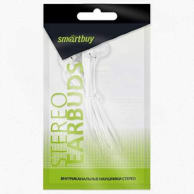 Внутриканальные наушники Smartbuy A4, белые, цветной пакет (SBE-012) /100 (арт. 695458)