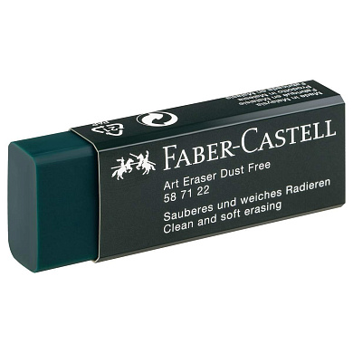Ластик Faber-Castell "Dust-Free", прямоугольный, картонный футляр, 45*22*13мм, темно-зеленый (арт. 375091)