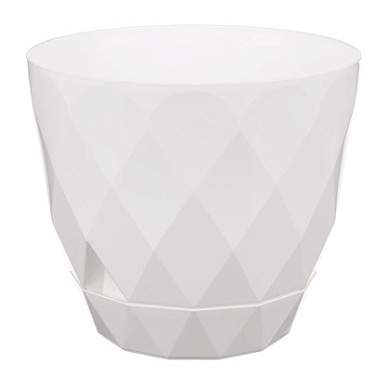 Горшок для цветов Laurel 1,3 л с поддоном (белый), 221610829/01 Homver (арт. 816393)