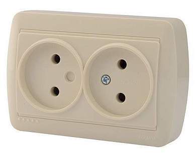 Lezard DEMET роз. ОУ 2 мест. 16А    крем (основание PBT, корпус PC) 711-0300-128 (арт. 499766)