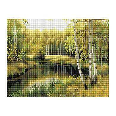 Алмазная мозаика ТРИ СОВЫ "Летний пейзаж", 30*40см, холст на деревянном подрамнике, картонная коробка с пластиковой ручкой (арт. 344351)