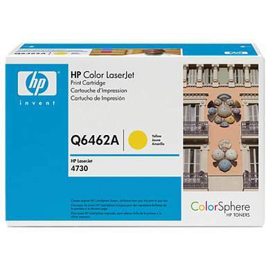 Картридж лазерный HP (Q6462A) ColorLaserJet CM4730, желтый, оригинальный, ресурс 12000 стр. (арт. 360642)