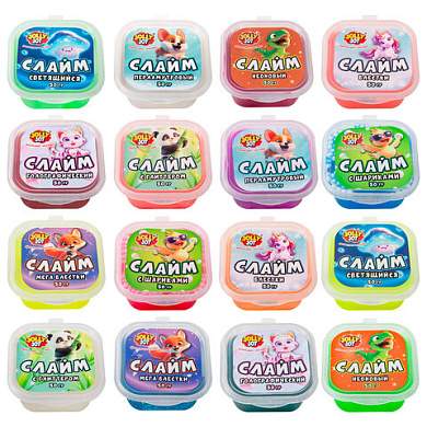 Слайм МИКС, 50 г, АССОРТИ, 8 видов, JOLLY JOT (ДЖОЛЛИ ДЖОТ), 667320 (арт. 667320)