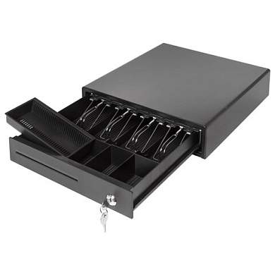 Ящик денежный механический PAYTOR HT-335P, 335х368х80 мм, без подключения ККМ, черный, 232410 (арт. 291426)