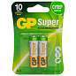 Батарейки КОМПЛЕКТ 2 шт., GP Super, AA (LR6, 15А), алкалиновые, пальчиковые, блистер, 15A-2CR2 (арт. 456683)
