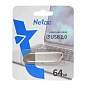 Флеш-диск 64 GB NETAC U352, USB 2.0, металлический корпус, серебристый, NT03U352N-064G-20PN (арт. 513697)