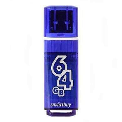 Флэш-диск (флэшка) USB 64GB Smartbuy Glossy series Blue (SB64GBGS-B) (арт. 555212)
